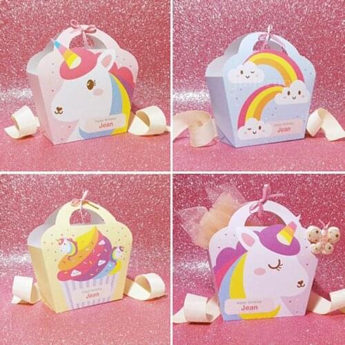 1pcs Unicorn Gift Box Bag Boys Girls Unicorn Wedding Party Engagement Birthday Party Baby Shower Gift Home Party,Q