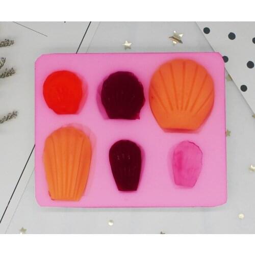6 shell milk chocolate mold cake decorative mold silica mold roll sugar mold P951