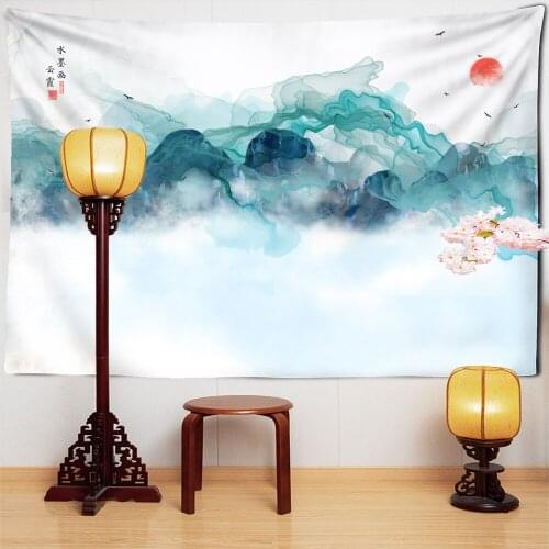 Ink Painting Tapestry Wall Hanging Bohemian Style Hippie Tapiz Psychedelic Mysterious Aesthetics Room Home Decor