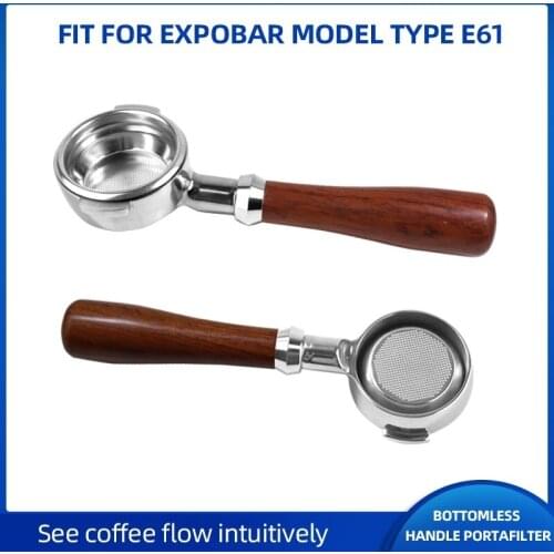 EXPOBAR E61 Coffee Machine Solid Wood Bottomless Handle Portafilter 58MM Universally Applicable Grouphead Mahogany Bottomless Po