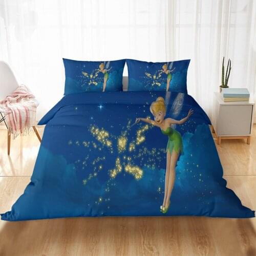 Disney Cartoon Bedding Set Flower Fairy Series Duvet Covers with Pillowcases Bed Linings Children Kids Girls Baby Bedroom Decor