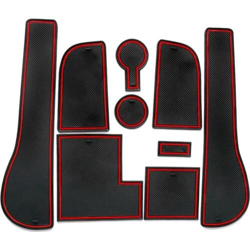 RUIYA Door Groove Mat For Golf 7 R GTD GTI GTE 2016 2017 2018 2019 Car Anti-Slip Gate Slot Pads Auto Interior Accessories 9 Pcs