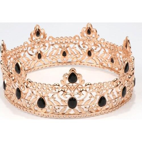 Vintage king mens crown. Baroque wedding headdress. Alloy carved hair crown