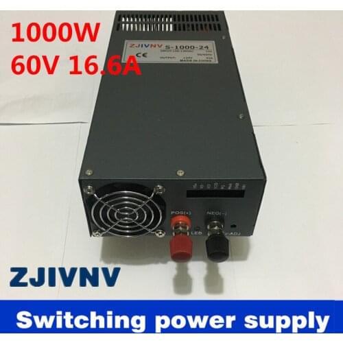 New Switching power supply 1000W 60V 16a AC to DC input 110v or 220v low price 1000w ac to dc power supply