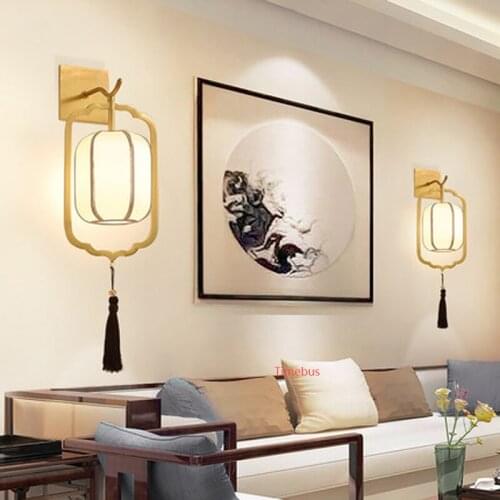 New Chinese Wall Lamp All Copper Aisle Staircase Lights Bedroom Study Lamp Chinese Style Living Room Wall Lamp Classical Lights