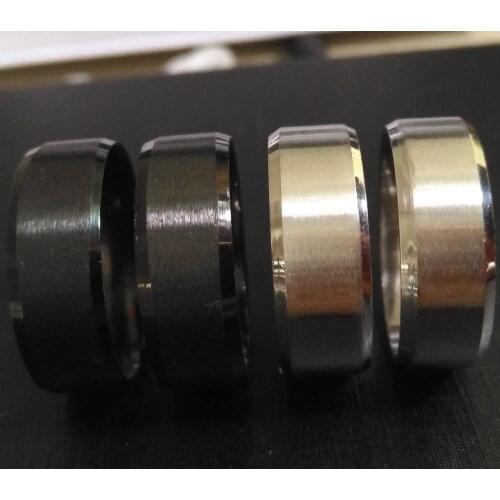 Bulk lots 100pcs Black Silver Mens Plain 8mm Stainless Steel Wedding Rings Comfortable Finger Rings Great for Resale Wholesale