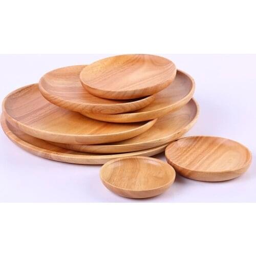 Food Fruit Solid Wood Plate Dishes Saucer Tea Coffee Dessert Dinner Storage Cake Holder Tray