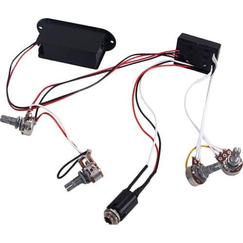 Durable 2 Band Electric Guitars Pre-Amplifier Pickup Wiring Circuit Set DIY