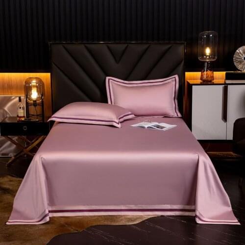 100s long staple cotton bed sheet single piece pure cotton single pair embroidery simple plain color high-end gift box