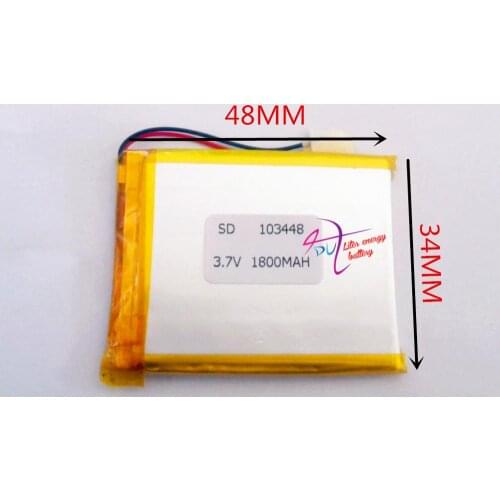 Size 103448 3.7V 1800mah tablet battery with Protection Board For MP4 GPS Tablet PCs PDA Free Sh