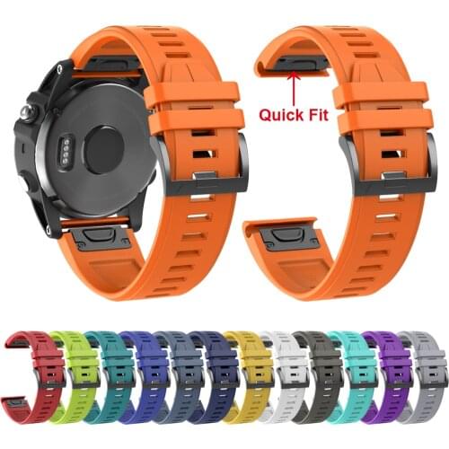 22mm 26mm Soft silicone Strap Band for Garmin Fenix 6 6X 5 5X plus 3 3 HR Forerunner 935 945 Watch Quick Release Watchband Bands