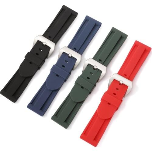 22mm 24mm 26mm High Quality Rubber Watchband For Panerai Watch Band Waterproof Strap Free Tools UTHAI Z65
