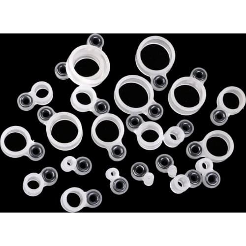 22pcs Silicone Fishing Rod Guides Line Ring Telescopic Rod Eyes Ring Eyelets Replacement Different Size 1-22