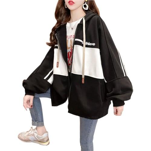 #1142 Sweatshirts Women Plus Size Autumn Winter Cotton Loose Hooded Sweatshirt Female Harajuku Casual Hoodies Sweatshirt Female