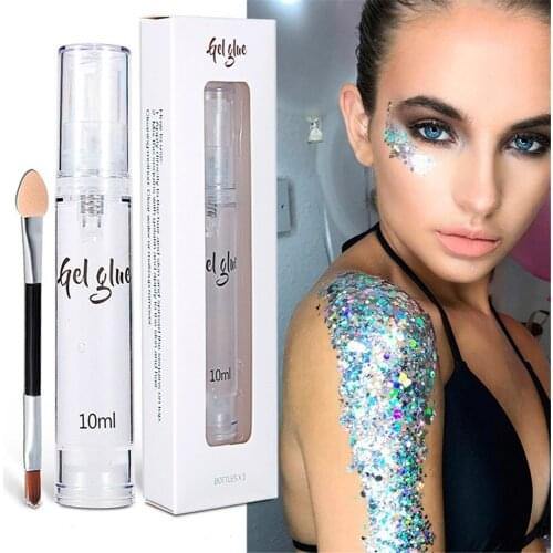 Tattoo Glue 10ml Eye Glitter Primer Gel Sequined Primer Makeup Cream Waterproof Sequin Glitter Eyeshadow Glue Korean Cosmetics