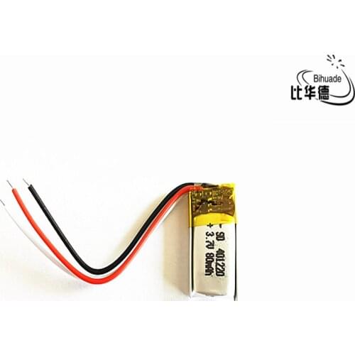3 line Temperature sensor thermistor 3.7V,80mAH 401220 Polymer lithium ion / Li-ion battery for tablet pc BANK,GPS,mp3,mp4