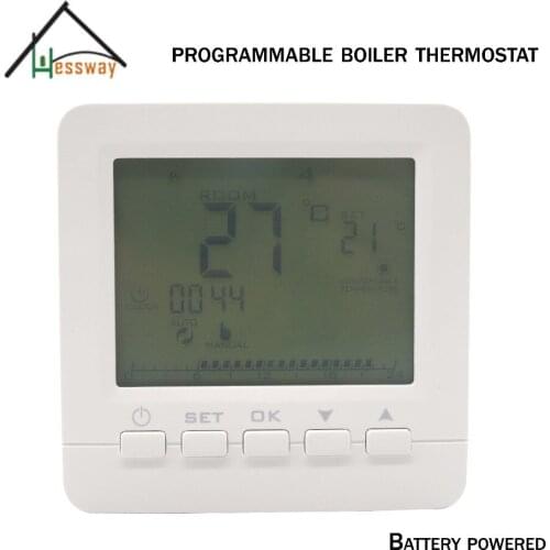 Safe dry contac connection Room Wall Mounted Boiler Heating Controls Thermostat With Weekly Programmable