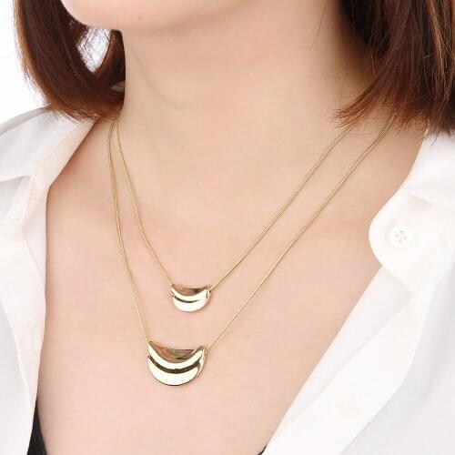 Vintage Moon Pendant Choker Necklace Set Gold Color Snake Chain Necklace For Women Part Gift