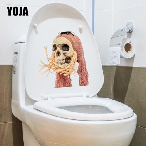 YOJA 20.5X22.7CM Cartoon Pattern Wall Sticker Black Spiders And Skulls Bedroom Home Decor Toilet Decal T5-1201