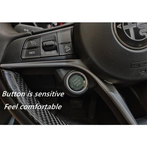 Car style diamond glass engine start and stop button cover replacement Alfa Romeo Giulia ,Stelvio