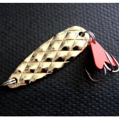 1/2/4 Pcs 45mm 7g Metal Fishing Lure Gold Spoon Sequins Spinner With Hook Hard Bait For Sea Lake Lure Tool Wobble L16