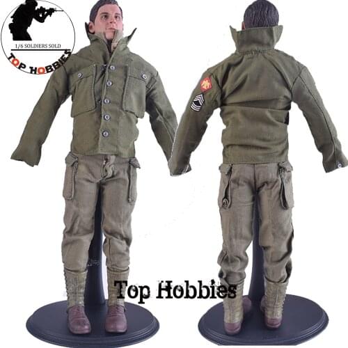 1:6 Soldier 12IncBody DML Veyron WWII US Army Shirt Armband Military Uniform US Soldier Clothes Suit Green Rangers Jacket Coat