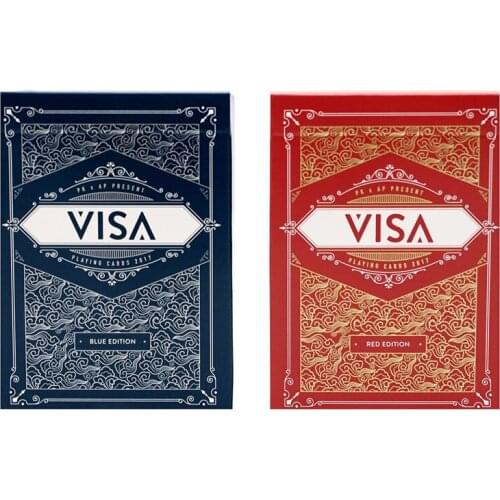 1 Deck Visa Blue Or Red Silver Playing Cards Poker Size Deck USPCC Custom Limited Edition New Magic Props