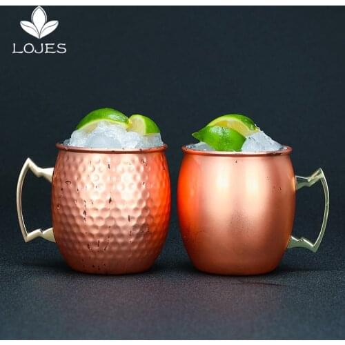 1 Piece 550ml Perfect Hammered Moscow Mule Mug Drum- Copper Plated Beer Cup Coffee Cup Stainless Steel-Copper Plated Cup