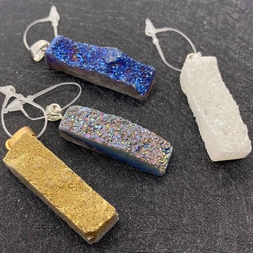 1pcs Crystal Pendant Blue Rectangle Handmade Charms Jewelry Making Supplies DIY Women Mens Necklace Natural Stone Accessories