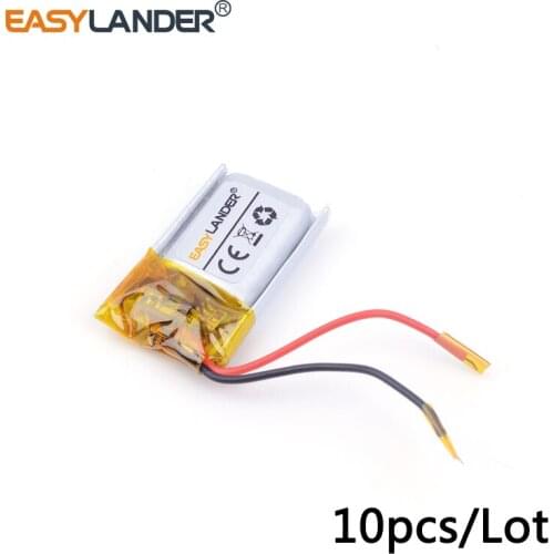 10pcs/Lot 501215 60mAh 3.7v lithium Li ion polymer rechargeable battery For Mp3 MP4 MP5 GPS PSP mobile bluetooth