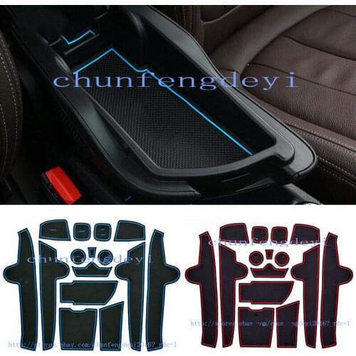 Fit For BMW X1 2016 2017 2018 2019 15pcs Non-slip Door Mats Gate Slot Pad Cup Cushion Gasket 15pcs