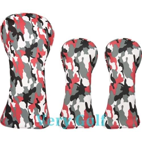3pcs/set Red/Blue/Yellow Camouflage Golf Club Driver Fairway Wood Head Covers Camou 1 3 5 Wood Covers