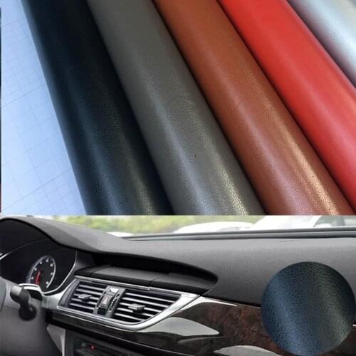 30/50x100cm Black Leather Pattern PVC Adhesive Vinyl Film Stickers for Car Body Internal Decoration Vinyl Wrap Car Leather Film