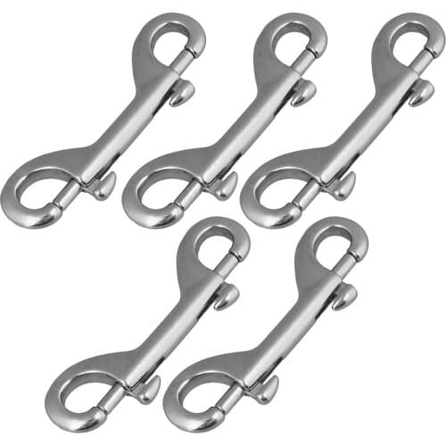 316 Stainless Steel 100mm Double End Bolt Snap Hook Marine Grade Double Ended Snaps Diving Clips Key Ring & Pet Chains