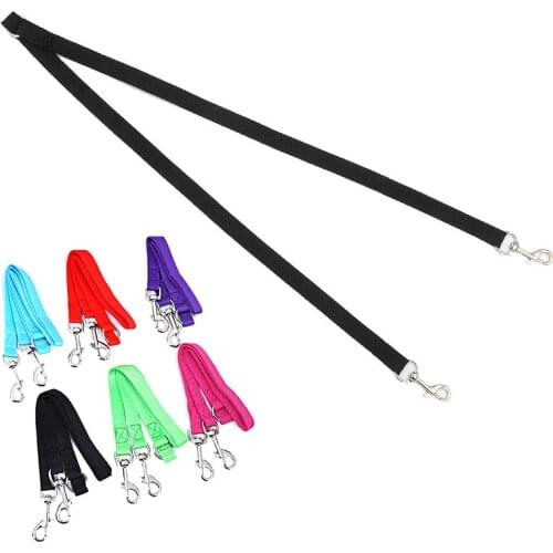 7 Colors Puppy Dog Leash Coupler Nylon Double Dogs Dual Splitter Lead Trainer Leash for Two Small Dogs Walking & Training 2*50cm