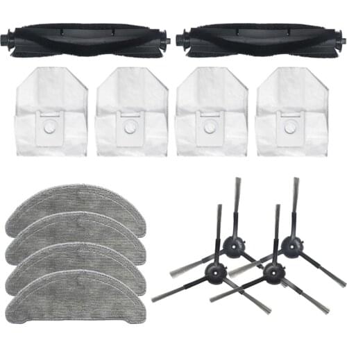 AD-14Pcs Roller Main Brush Mops Cloths Dust Bags Side Brush for Xiaomi ROIDMI EVE Plus Robot Vacuum Cleaner Accessories