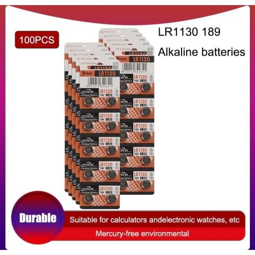 AG10 Battery 100pcs for Maxell LR1130 LR54 Coin Button Cells 1.5V Alkaline D189 D389 D390 G10 G10A 1159SO 1168A 189