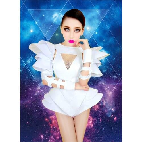 Bodysuit women Bar dj dancers sexy atmosphere singer Europe and the United States rhinestone bodysuit dance jazz dance costumes