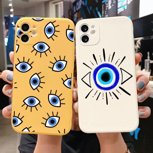 Abstract face line art phone case For Samsung A51 A50 A70 S20 Plus S10 E S8 S9 Plus Lucky Eye Evil Eye moon TPU Silicone Cover