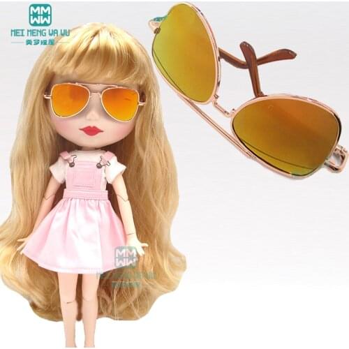 Toy doll glasses for 30cm Blyth doll accessories fashion sunglasses yellow, brown, gradient color