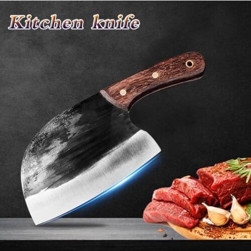 5Cr15Mov Stainless Steel Kitchen Chef Cook Slice Knife 6 Inch Forged Meat Cleaver Butcher Knife Best Size for Lady