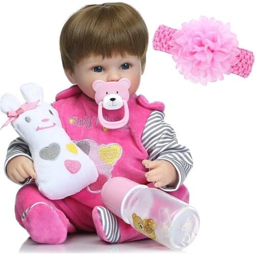 Cute bebes reborn girl doll 18"42cm silicone reborn baby dolls vinyl newborn babies alive l.o.l doll child birthday gift