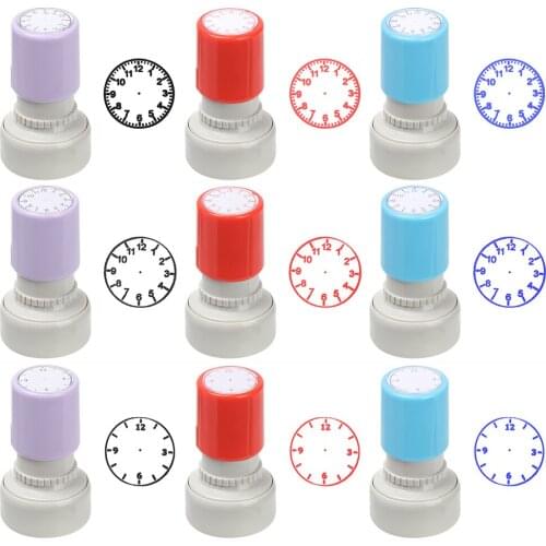 Clock Stamp Teaching Tools Kids Learning Recognition Dial Stamps Student Teaching Tools Seal for DIY Handmade Accessories