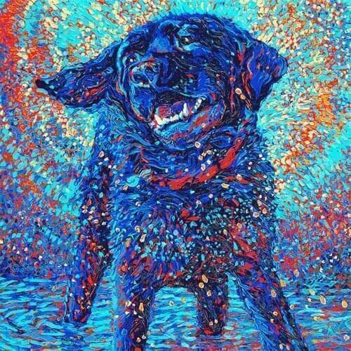 Animal Dog Labrador DIY Embroidery Cross Stitch 11CT Kits Craft Needlework Set Printed Canvas Cotton Thread Home Room