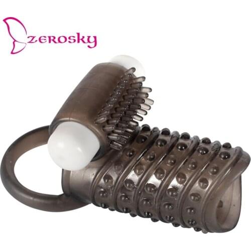 Zerosky Penis Sleeve Cock Ring Dildo Enlargement With Vibrator Lock Ring Adult Products Massager Sex Toy for Man