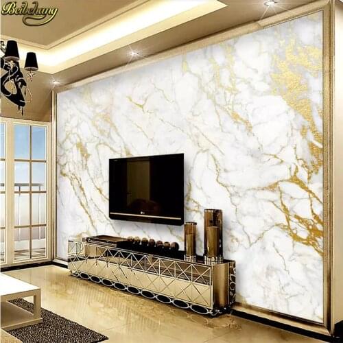 Beibehang Custom wallpaper mural gold silk jazz white marble wall papers home decor wallpapers for living room papel de parede