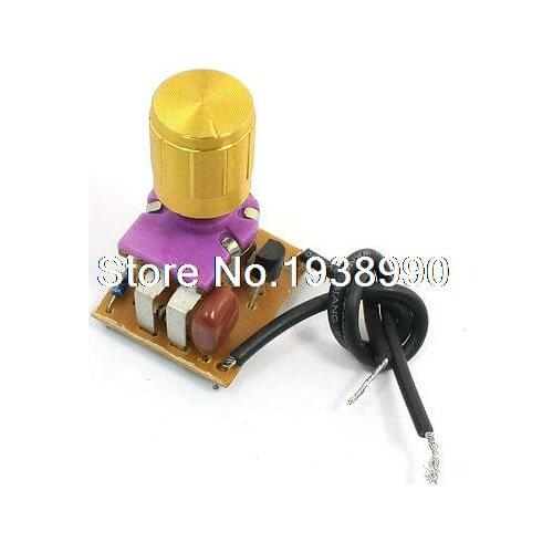Table Lamp Full Range Dimmer Gold Tone Rotary Switch 2 Wire Connector