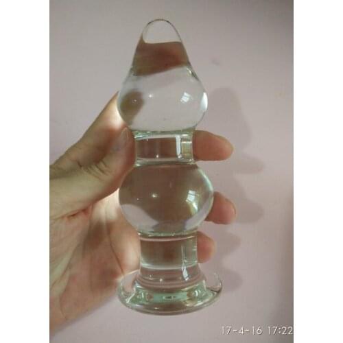 Huge Glass Butt Plug Anal Plug Large Transparent Crystal Anal sex Dildo Double Balls Anal Sex Toys For Woman man erotic toys gay