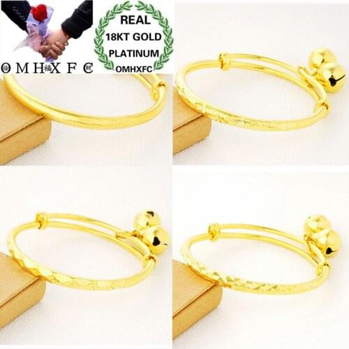 OMHXFC Wholesale European Fashion Kids Children Party Birthday Wedding Gift Elegant Stars 18KT Gold Bangles Bracelets BE74