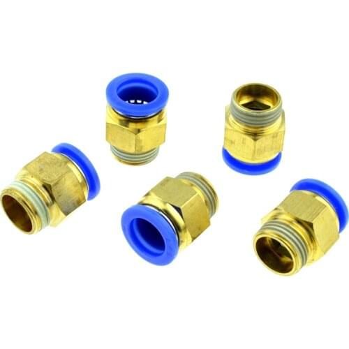 16mm Hole X 1/2" BSPT ( OD:20.5mm) male thread Straight Quick Connector Pneumatic Fittings brass hose connector